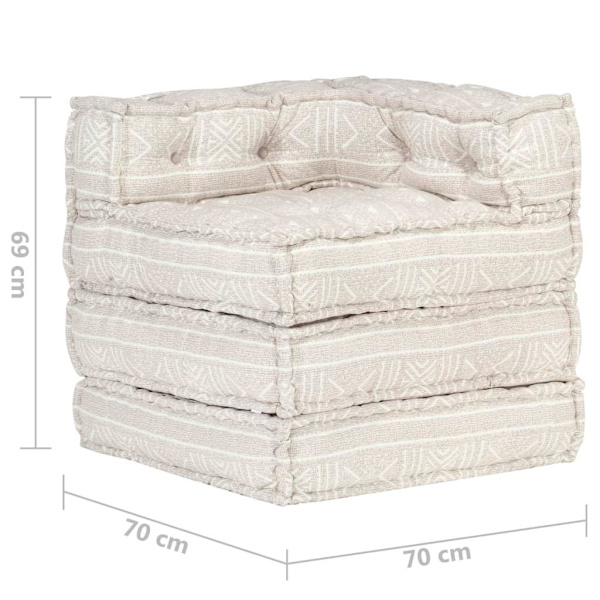 vidaXL 287699  Modular Pouffe Beige Fabric Beige