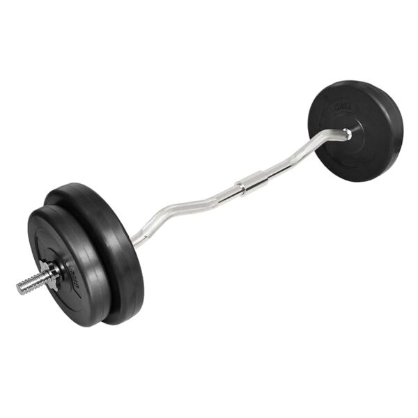 vidaXL Curlstång inkl. vikt 30kg Svart