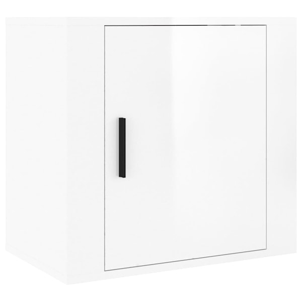 vidaXL Väggmonterat sängbord vit högglans 50x30x47 cm Vit