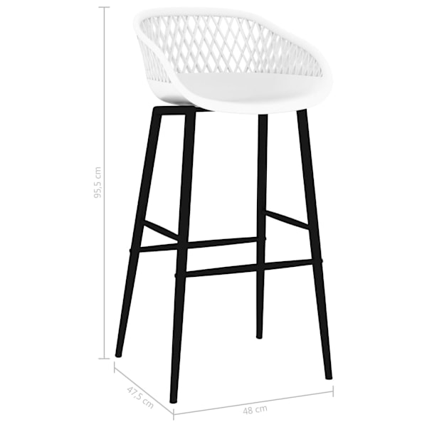vidaXL Barstolar 2 st vit Vit
