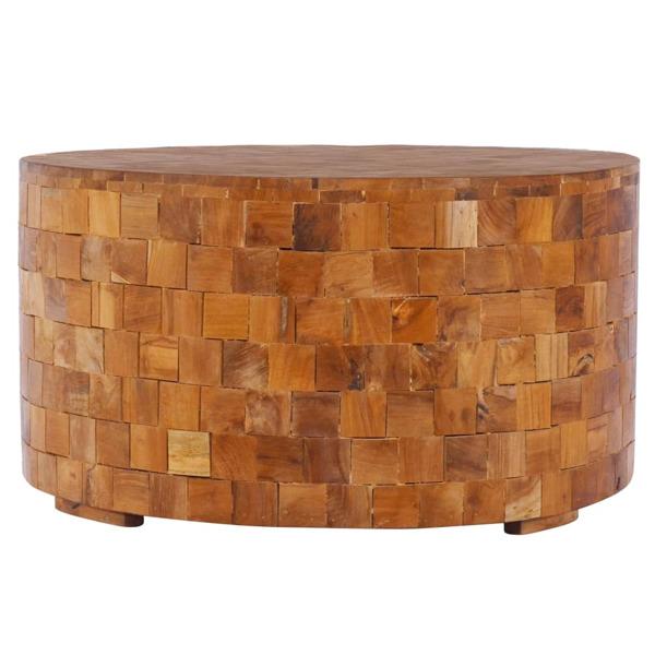 vidaXL Soffbord 60x60x35 cm massivt teakträ Brun
