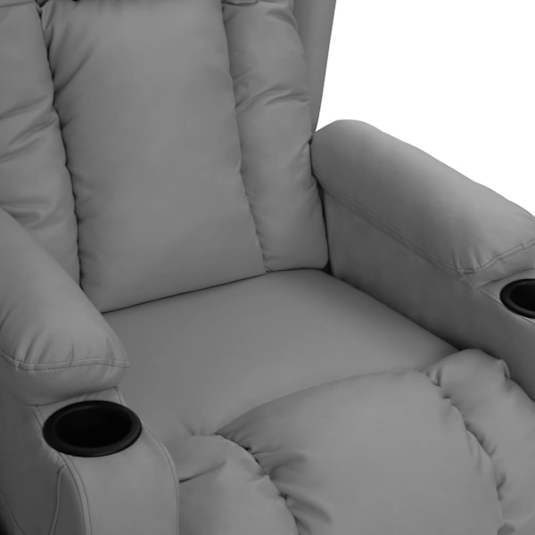vidaXL Reclinerfåtölj grå konstläder grå