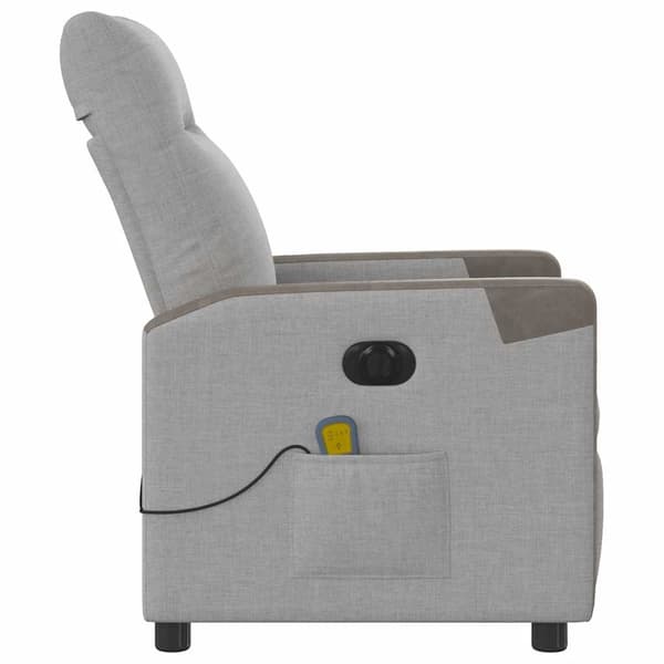vidaXL Elektrisk massagefåtölj molngrå tyg Grå