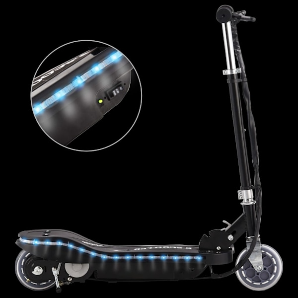 vidaXL Elektrisk sparkcykel med LED 120 W svart Svart