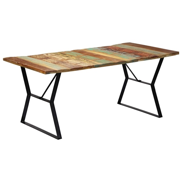 vidaXL Matbord 180x90x76 cm massivt återvunnet trä multifärg