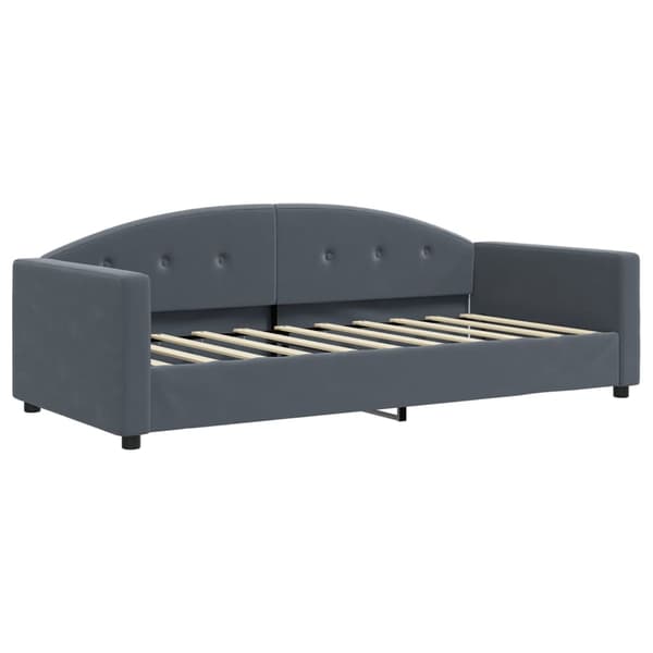 vidaXL Dagbädd utdragbar mörkgrå 90x190 cm sammet Grå