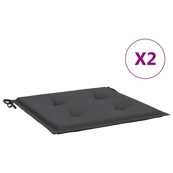 vidaXL Stolsdynor 2 st antracit 50x50x4 cm oxfordtyg Antracit
