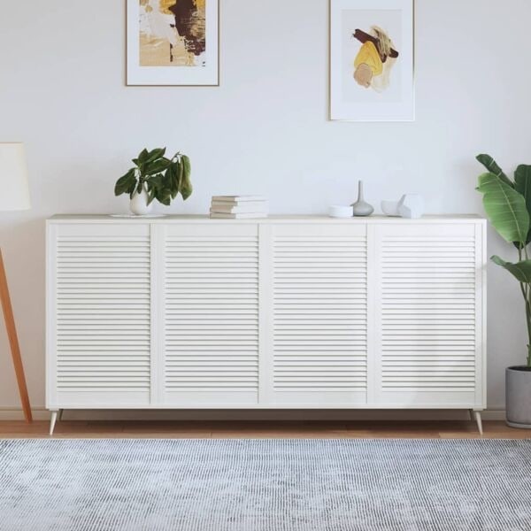 vidaXL Skåpluckor lamelldesign 4 st vit 99,3x59,4 cm massiv furu Vit