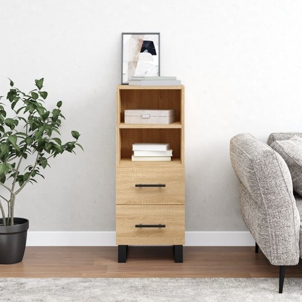vidaXL Skänk sonoma-ek 34,5x34x90 cm konstruerat trä Brun