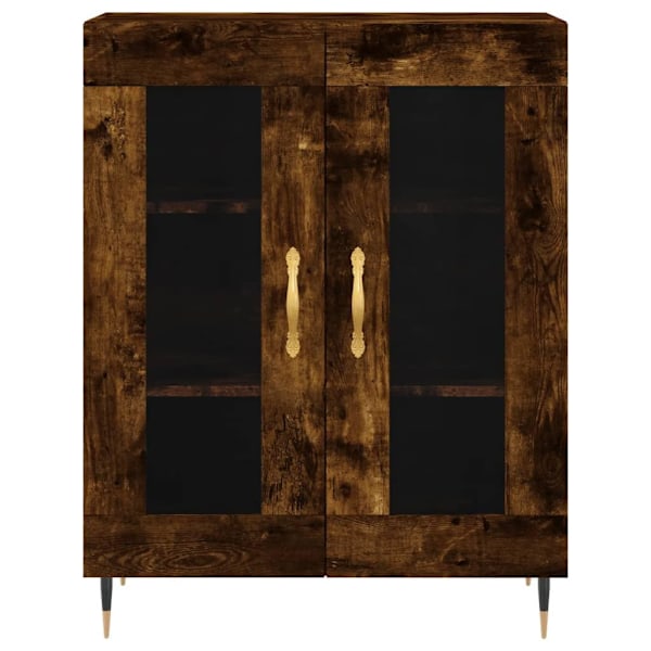 vidaXL Högskåp rökfärgad ek 69,5x34x180 cm konstruerat trä Brun