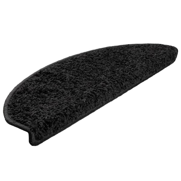 vidaXL Trappstegsmattor 15 st svart 65x21x4 cm Svart