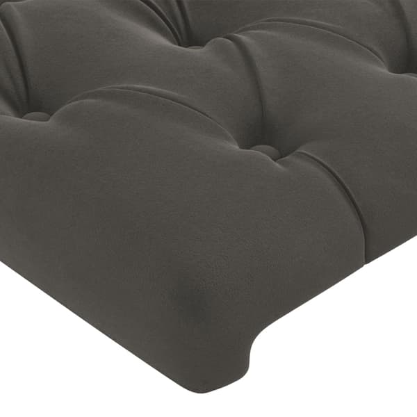 vidaXL Sänggavel LED mörkgrå 147x16x118/128 cm sammet Grå