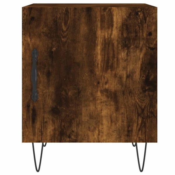 vidaXL Sängbord rökfärgad ek 40x40x50 cm konstruerat trä Brun
