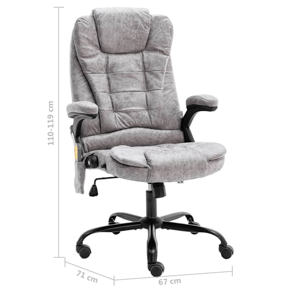 vidaXL Massagekontorsstol ljusgrå konstmocka grå