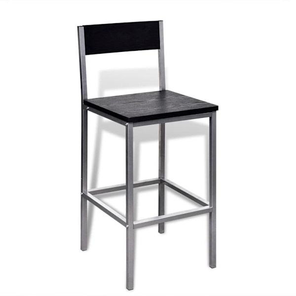 vidaXL Barstolar med bord hög-design metall + svart Svart