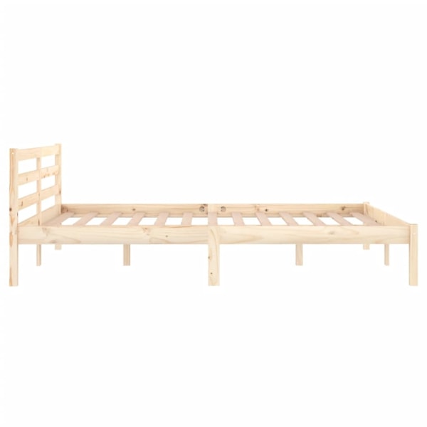 vidaXL Sängram massiv furu 140x200 cm Brun