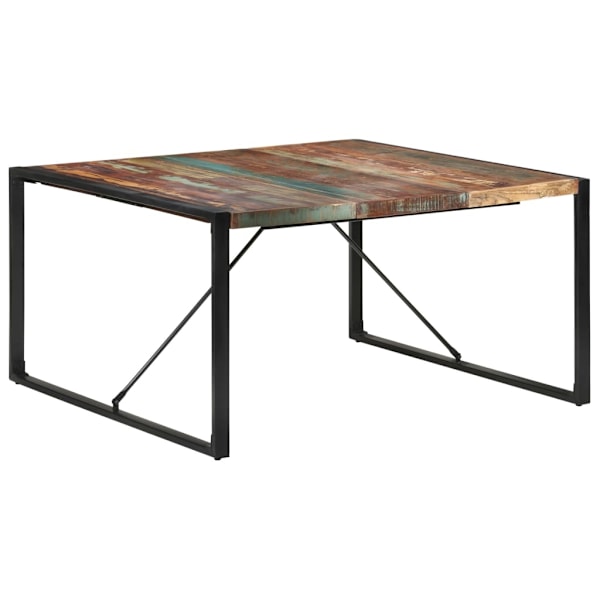 vidaXL Matbord 140x140x75 cm massivt återvunnet trä multifärg