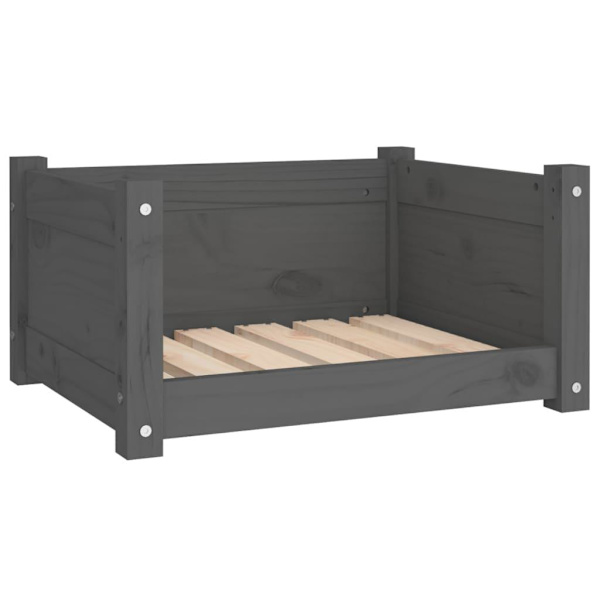 vidaXL Hundbädd grå 55,5x45,5x28 massiv furu Grå