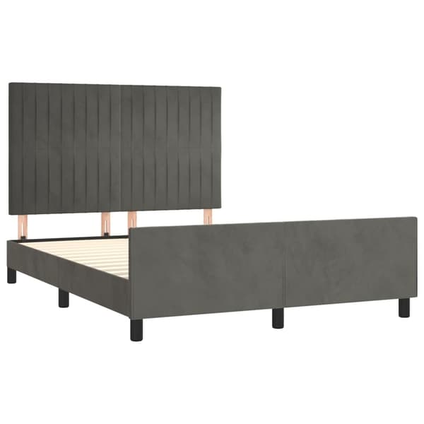 vidaXL Sängram utan madrass mörkgrå 140x200 cm sammet Grå