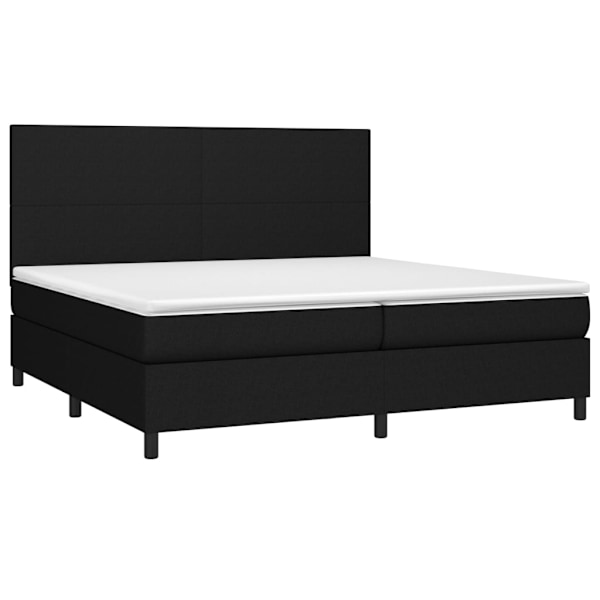 vidaXL Ramsäng med madrass svart 200x200 cm tyg Svart