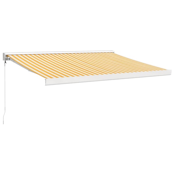 vidaXL Markis infällbar gul och vit 3x2,5 m tyg&aluminium Flerfärgsdesign