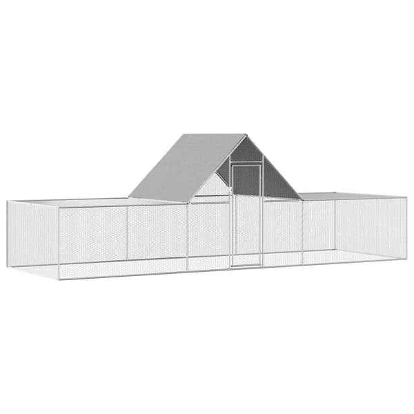 vidaXL Hönsbur 6x2x2 m galvaniserat stål Silver