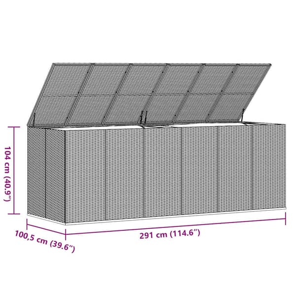 vidaXL Dynbox PE-rotting 291x100,5x104 cm grå grå