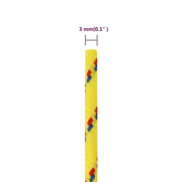 vidaXL Båtlina gul 3 mm 250 m polypropen