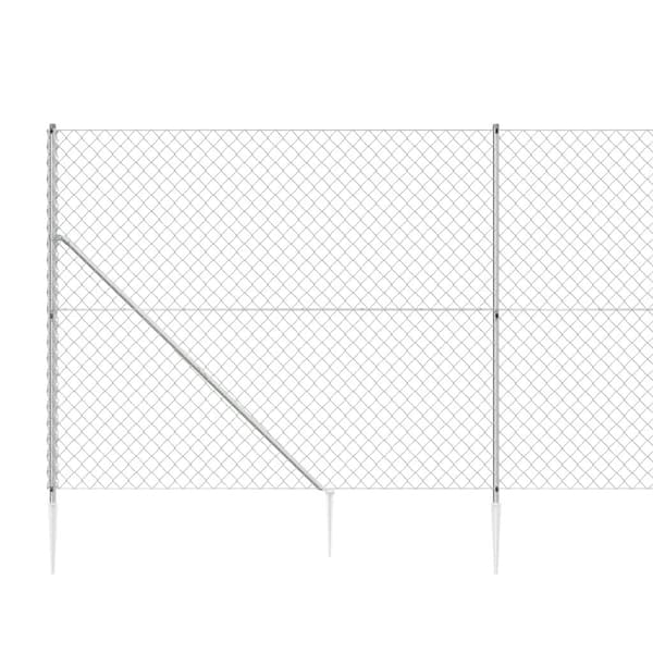 vidaXL Gunnebostängsel med markspett silver 1,8x25 m Silver