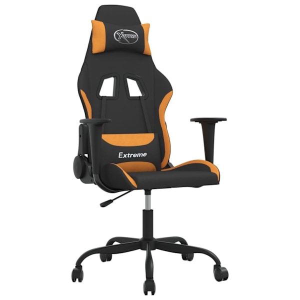 vidaXL Gamingstol med massage svart och orange tyg Gul