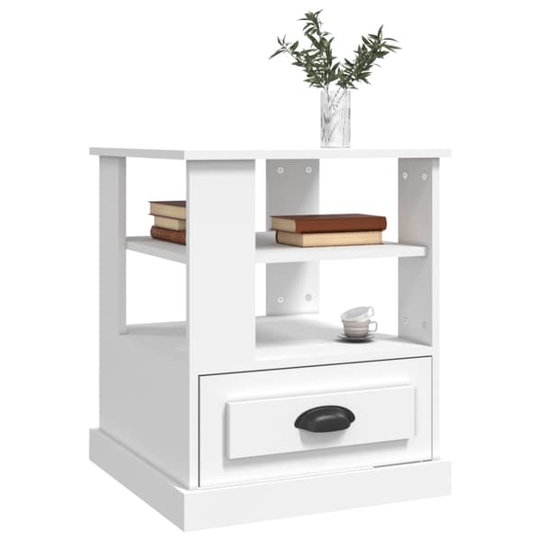 vidaXL Sängbord vit 50x50x60 cm konstruerat trä Vit