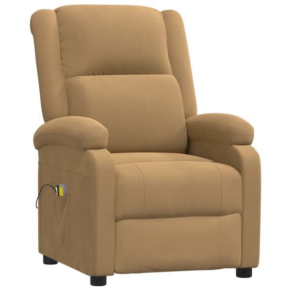 vidaXL Elektrisk massagefåtölj brun sammet Brun