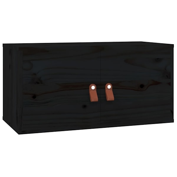 vidaXL Väggskåp svart 60x30x30 cm massiv furu Svart