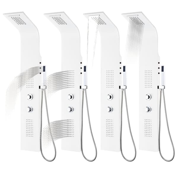 vidaXL Duschpanel aluminium 20x44x130 cm vit Vit