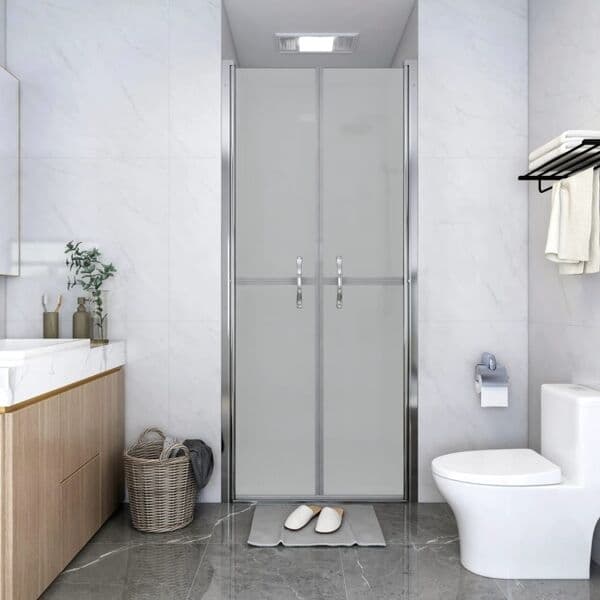 vidaXL Duschdörr frostad ESG 76x190 cm Silver