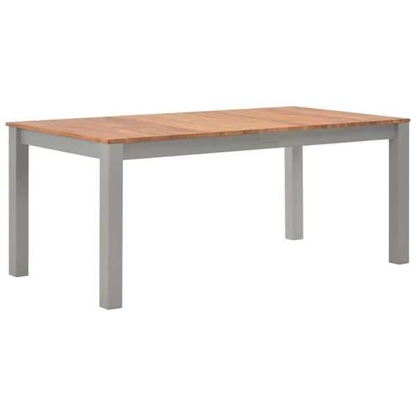 vidaXL Matbord 180x90x74 cm massivt ekträ grå