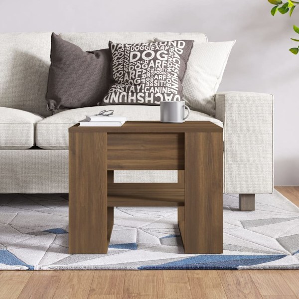 vidaXL Soffbord brun ek 55,5x55x45 cm konstruerat trä Brun