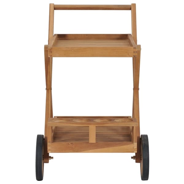 vidaXL Serveringsvagn massiv teak Brun