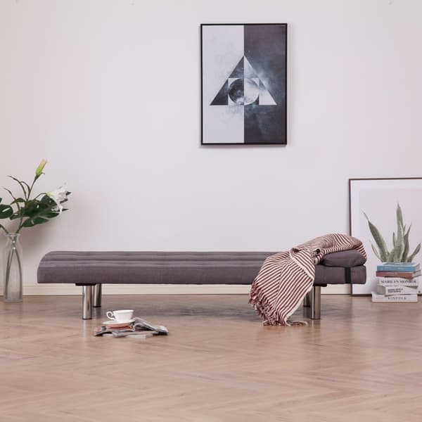 vidaXL Bäddsoffa med två kuddar taupe polyester Taupe