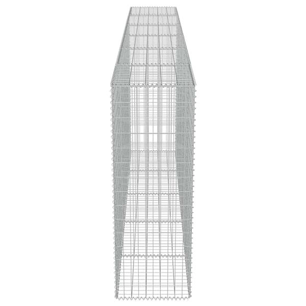 vidaXL Gabionmur i galvaniserat stål 300x50x150 cm Silver