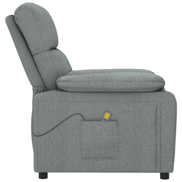 vidaXL Massagefåtölj mörkgrå tyg grå