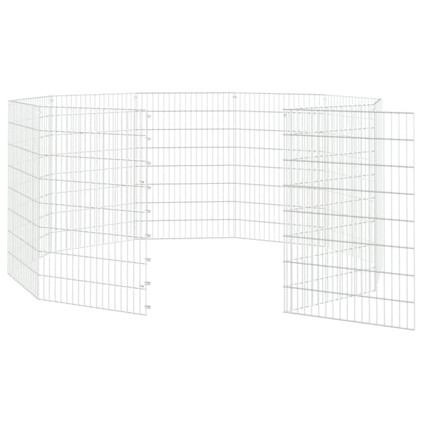 vidaXL Husdjursbur 10-panel 54x80 cm galvaniserat järn Silver