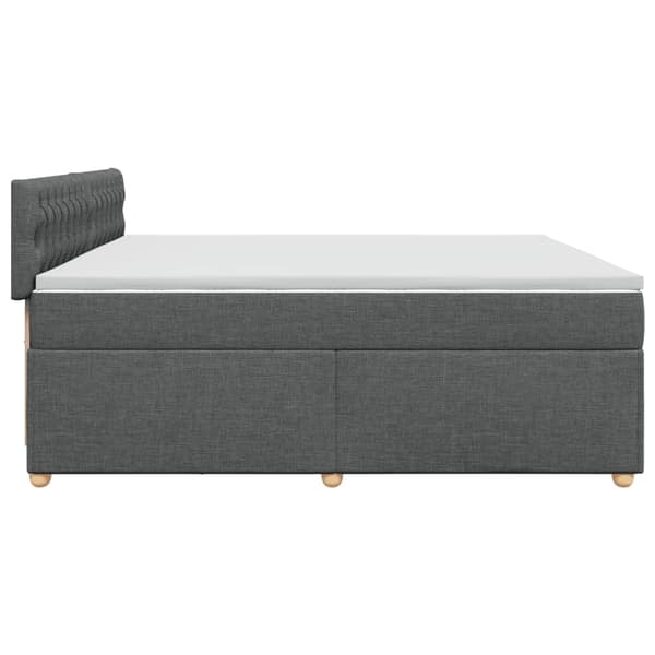 vidaXL Ramsäng med madrass mörkgrå 200x200 cm tyg Grå