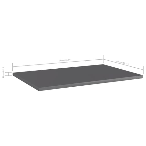 vidaXL Hyllplan 8 st grå högglans 60x40x1,5 cm konstruerat trä grå