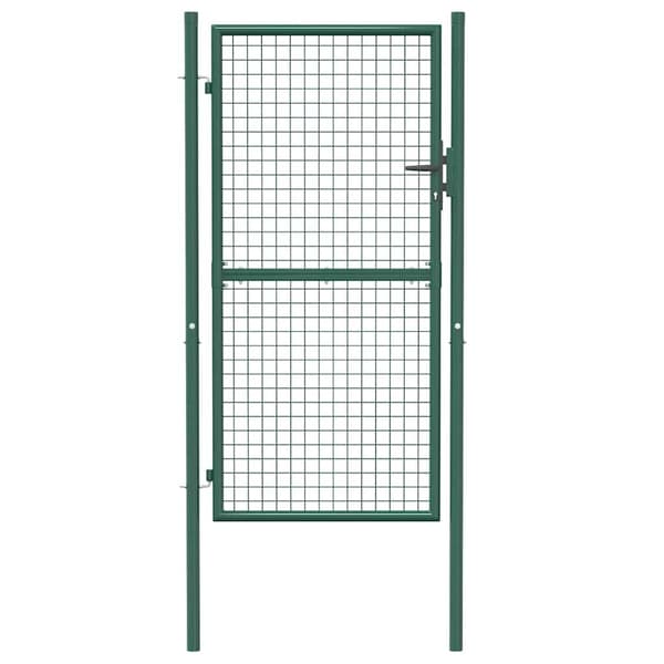 vidaXL Staketgrind stål 100x175 cm grön Grön