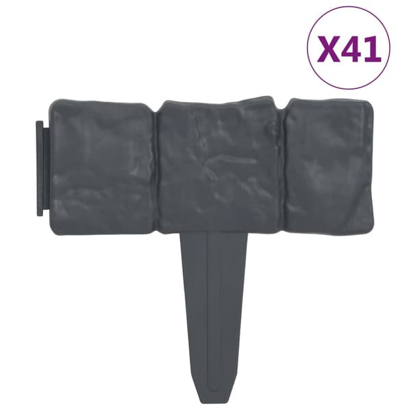 vidaXL Rabattkant stendesign 41 st plast 10 m Antracit
