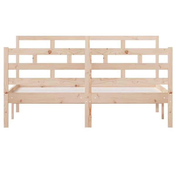 vidaXL Sängram massiv furu 140x190 cm Brun