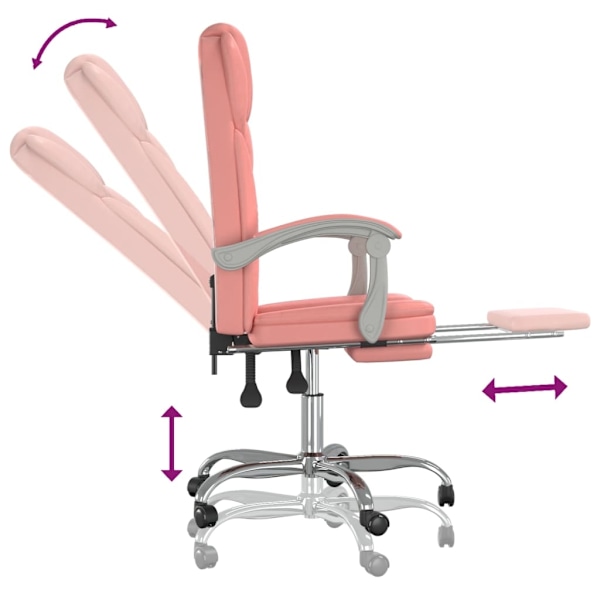 vidaXL Kontorsstol rosa konstläder Rosa