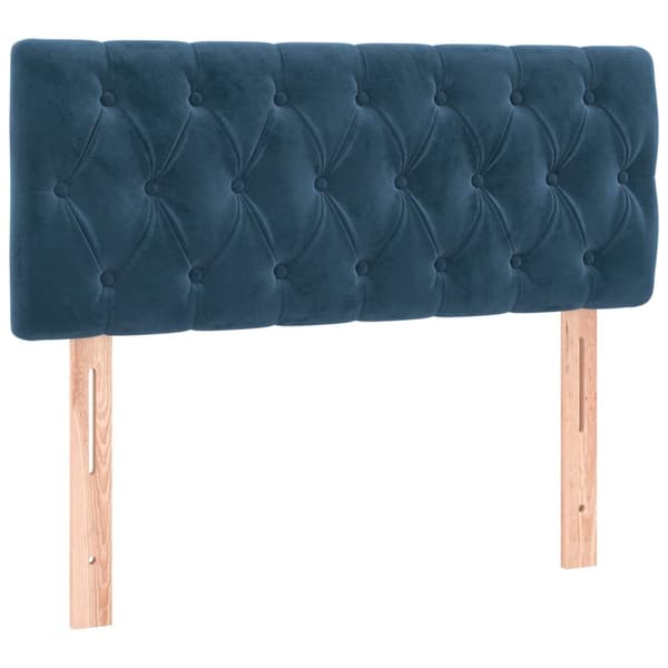 vidaXL Ramsäng med madrass mörkblå 90x190 cm sammet Blå