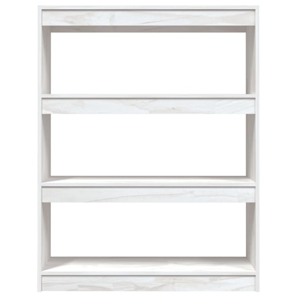 vidaXL Bokhylla/Rumsavdelare vit 100x30x103 cm massiv furu Vit